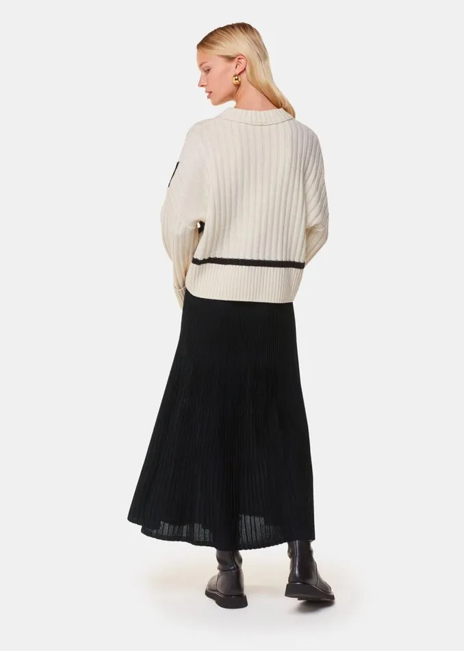 Whistles Skirts Black Knitted Pleated Skirt 8211 Women