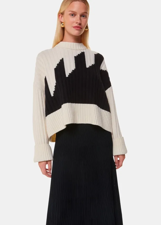 Whistles Skirts Black Knitted Pleated Skirt 8211 Women