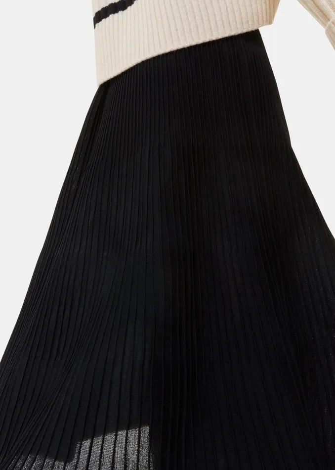 Whistles Skirts Black Knitted Pleated Skirt 8211 Women