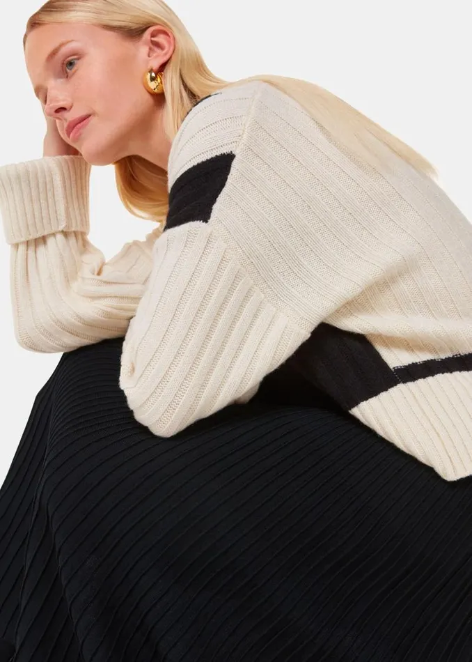 Whistles Skirts Black Knitted Pleated Skirt 8211 Women