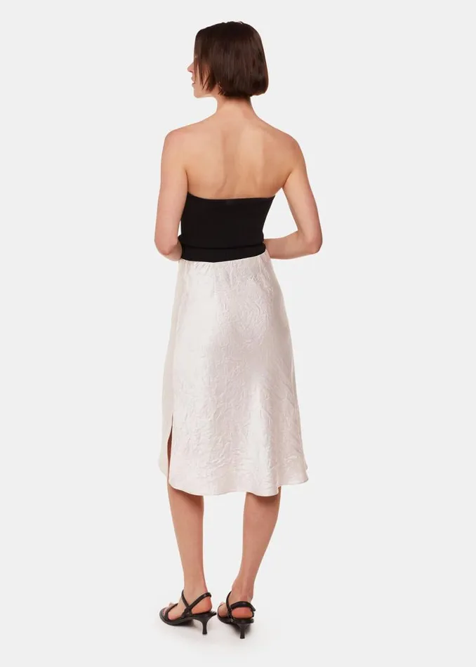 Whistles Skirts Neutral Satin Knee Length Skirt 8211 Women