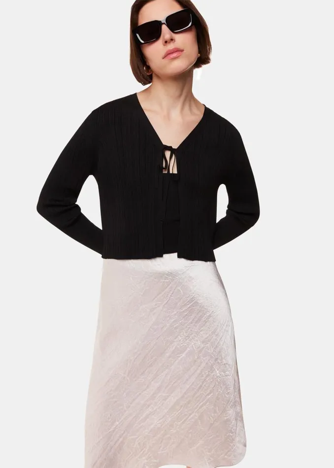 Whistles Skirts Neutral Satin Knee Length Skirt 8211 Women