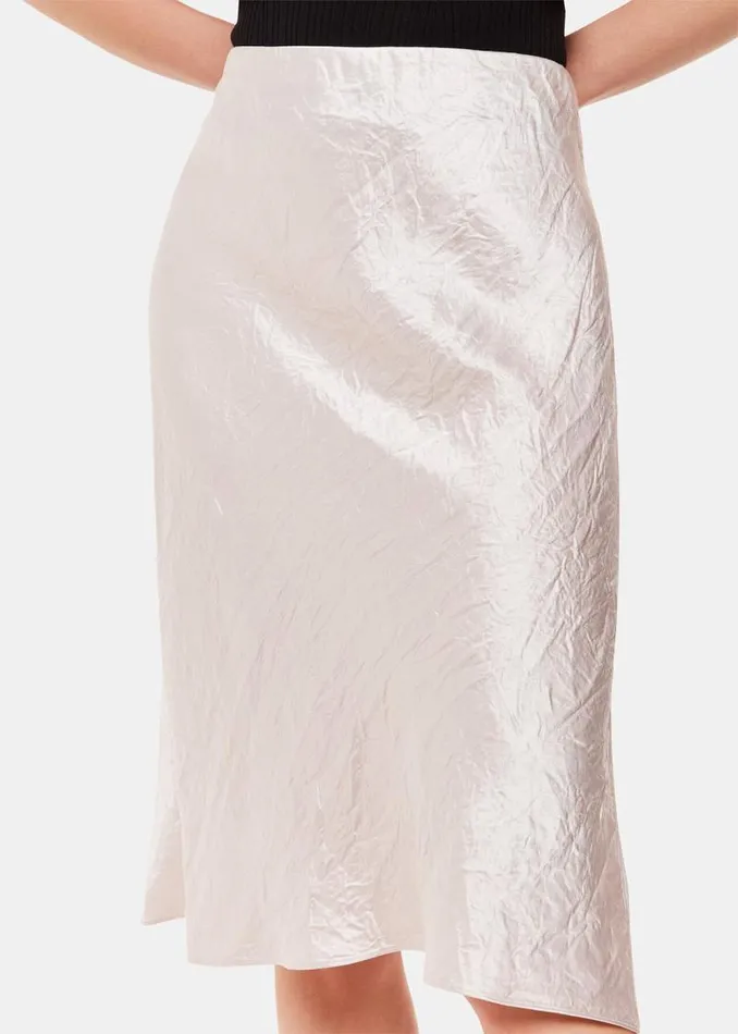 Whistles Skirts Neutral Satin Knee Length Skirt 8211 Women
