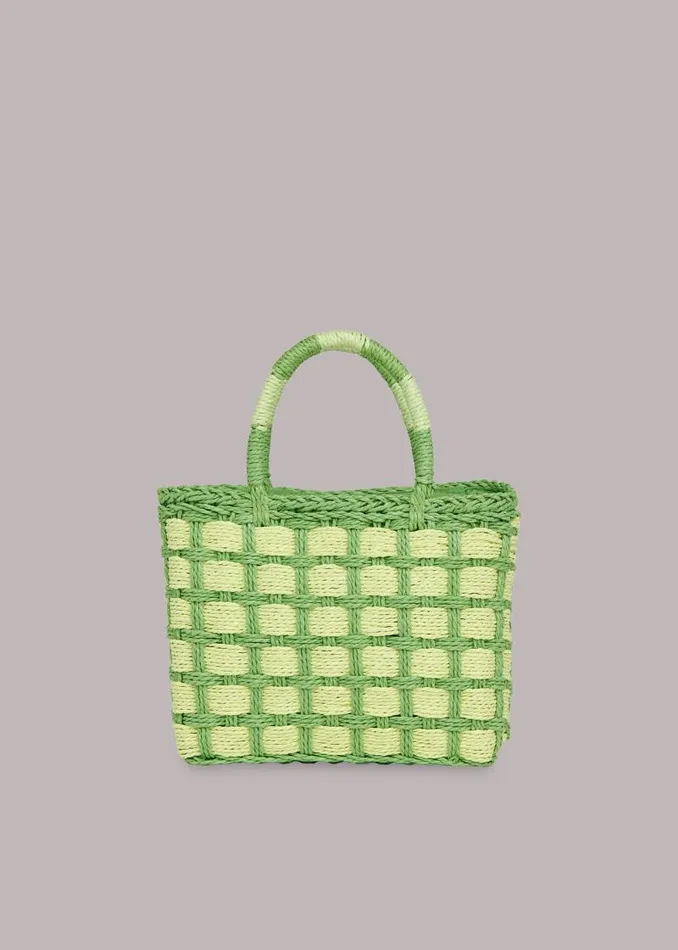 Whistles Small Bags and Clutches Green Tillie Mini Checkboard Tote 8211 Women