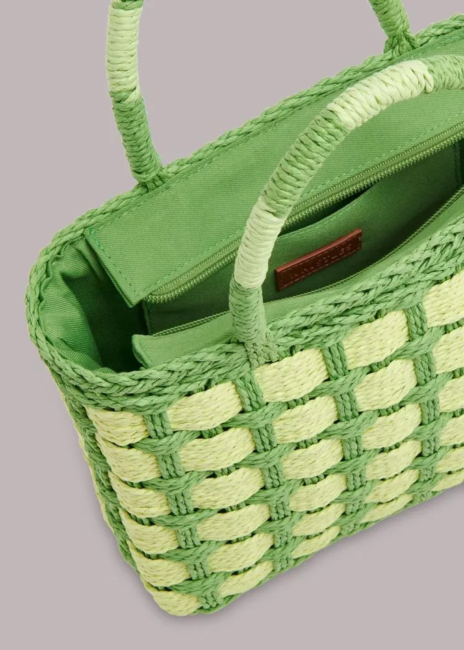 Whistles Small Bags and Clutches Green Tillie Mini Checkboard Tote 8211 Women
