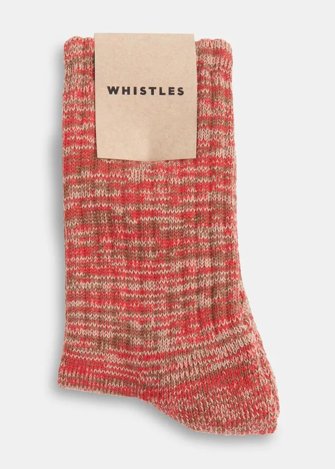 Whistles Socks and Pantyhose Red Chunky Marl Socks 8211 Women