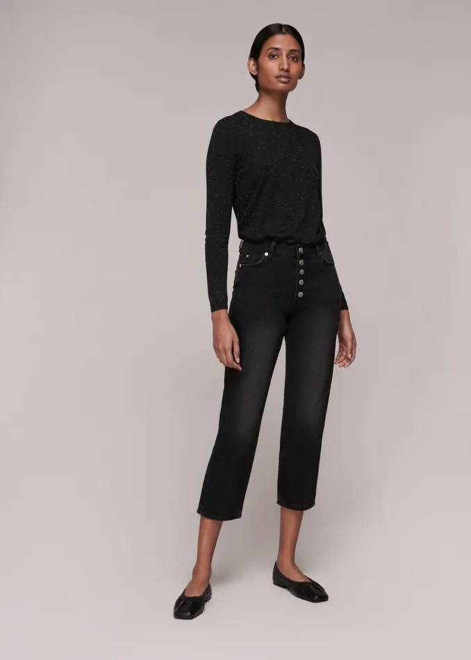 Whistles Sweaters and Cashmere Black Annie Sparkle Sweater 8211 Women