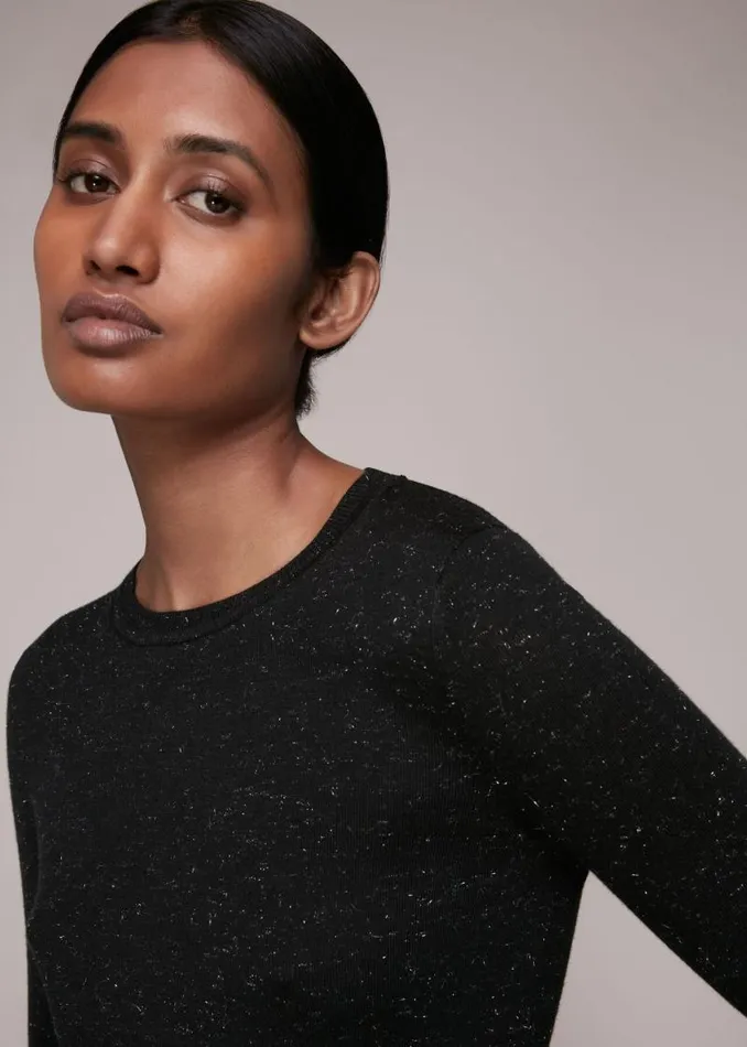 Whistles Sweaters and Cashmere Black Annie Sparkle Sweater 8211 Women