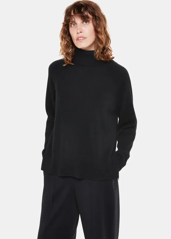 Whistles Sweaters and Cashmere Black Cashmere Turtleneck Sweater 8211 Women