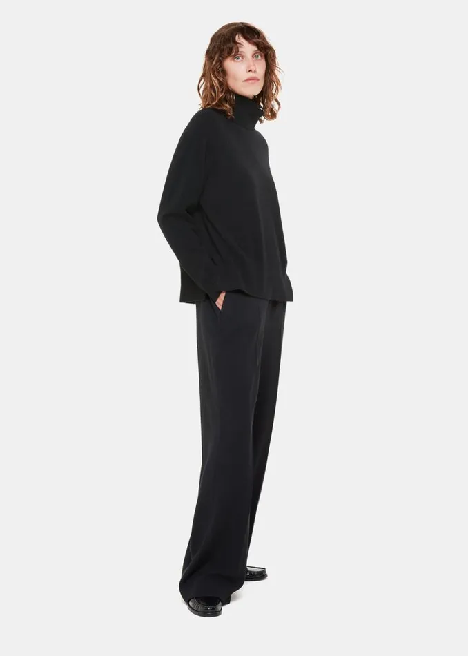 Whistles Sweaters and Cashmere Black Cashmere Turtleneck Sweater 8211 Women