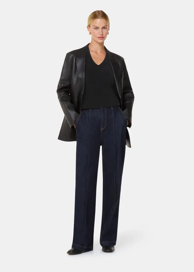 Whistles Sweaters and Cashmere Black Chenille V Neck Sweater 8211 Women