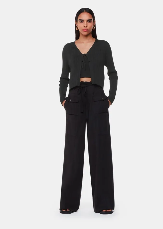 Whistles Sweaters and Cashmere Black Tie Front Detail Cardigan 8211 Women