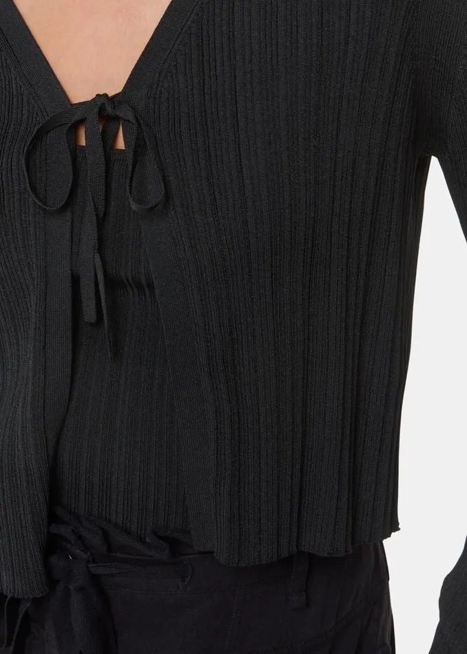Whistles Sweaters and Cashmere Black Tie Front Detail Cardigan 8211 Women
