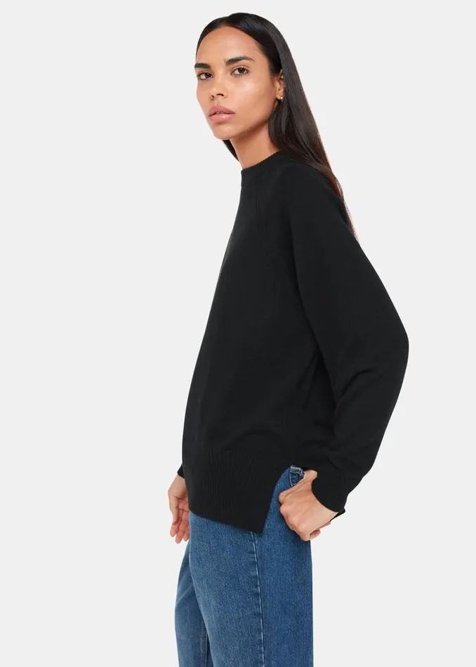 Whistles Sweaters and Cashmere Black Ultimate Cashmere Crew Neck Sweater 8211 Women