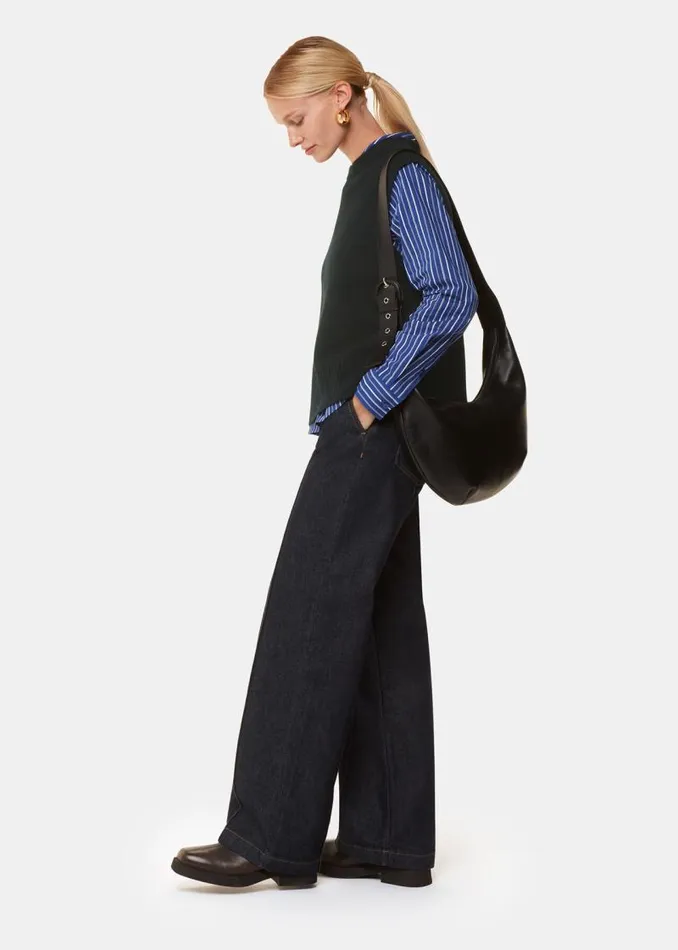 Whistles Sweaters and Cashmere Black Wool Sleeveless Sweater Vest 8211 Women