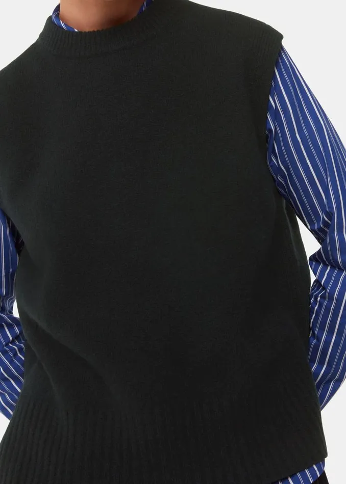 Whistles Sweaters and Cashmere Black Wool Sleeveless Sweater Vest 8211 Women