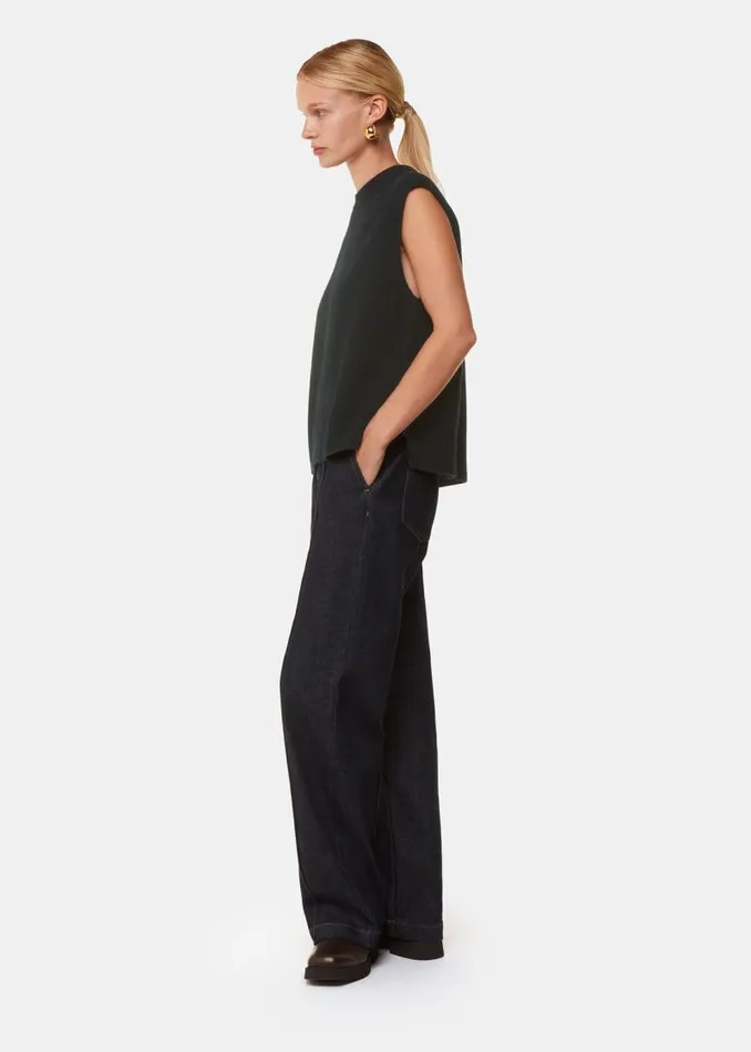 Whistles Sweaters and Cashmere Black Wool Sleeveless Sweater Vest 8211 Women