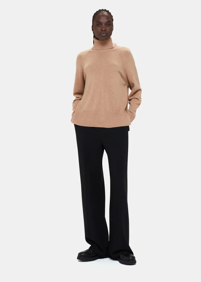 Whistles Sweaters and Cashmere Camel Cashmere Turtleneck Sweater 8211 Women