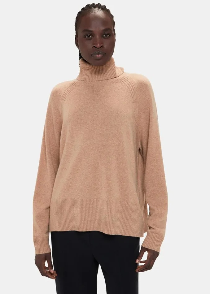 Whistles Sweaters and Cashmere Camel Cashmere Turtleneck Sweater 8211 Women
