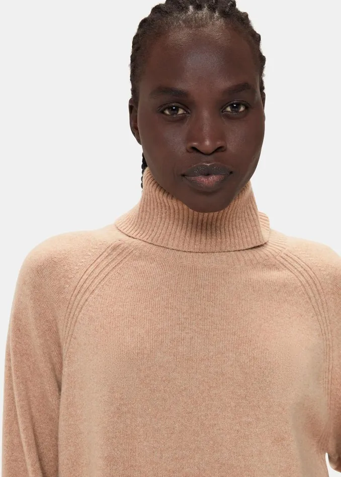 Whistles Sweaters and Cashmere Camel Cashmere Turtleneck Sweater 8211 Women