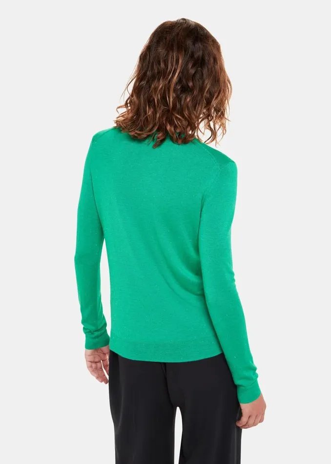 Whistles Sweaters and Cashmere Green Annie Sparkle Crew Neck Sweater 8211 Women