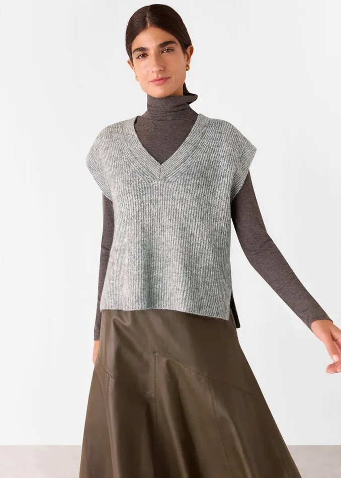 Whistles Sweaters and Cashmere Grey Elsa Ribbed Tank 8211 Women