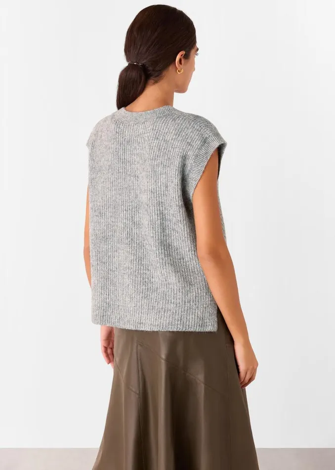 Whistles Sweaters and Cashmere Grey Elsa Ribbed Tank 8211 Women