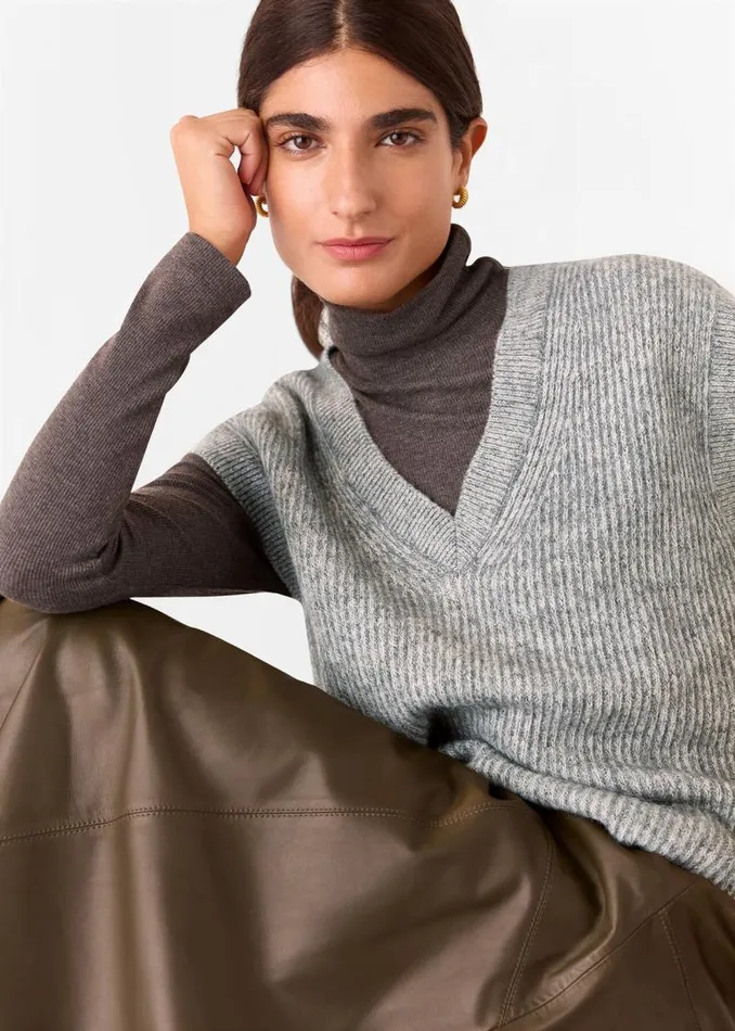 Whistles Sweaters and Cashmere Grey Elsa Ribbed Tank 8211 Women