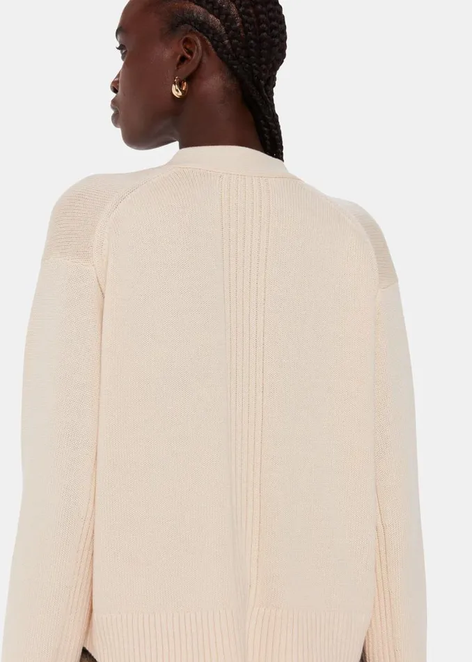 Whistles Sweaters and Cashmere Ivory Nina Button Front Cardigan 8211 Women