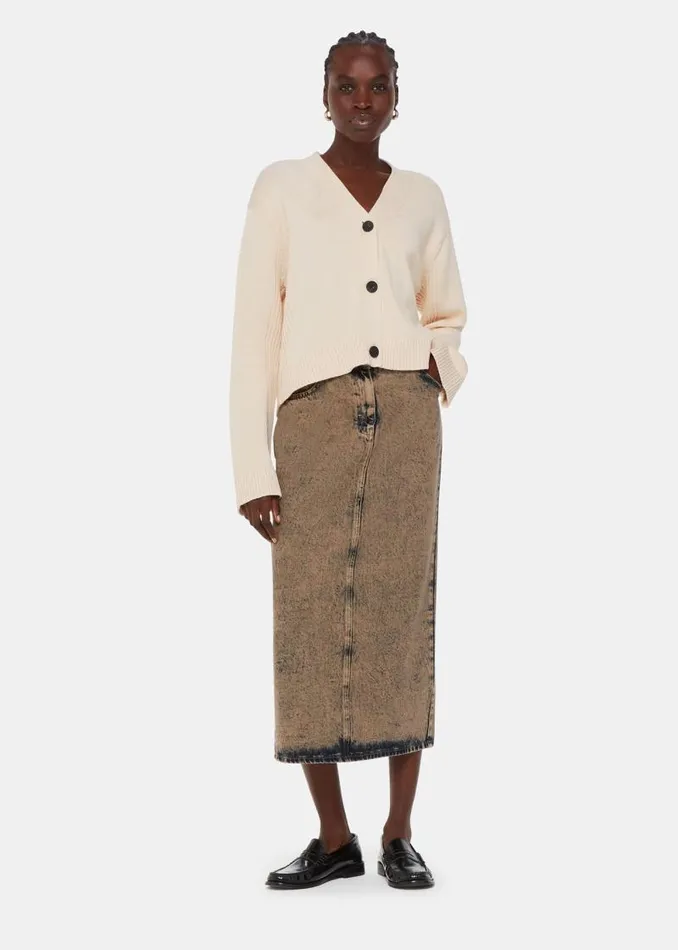 Whistles Sweaters and Cashmere Ivory Nina Button Front Cardigan 8211 Women