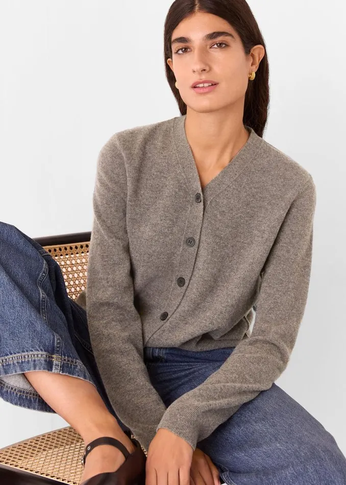 Whistles Sweaters and Cashmere Neutral Button Front V Neck Cardigan 8211 Women Whistles Sweaters and Cashmere Neutral Button Front V Neck Cardigan 8211 Women