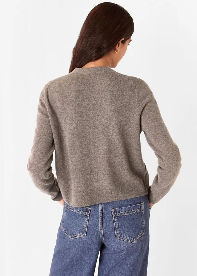 Whistles Sweaters and Cashmere Neutral Button Front V Neck Cardigan 8211 Women