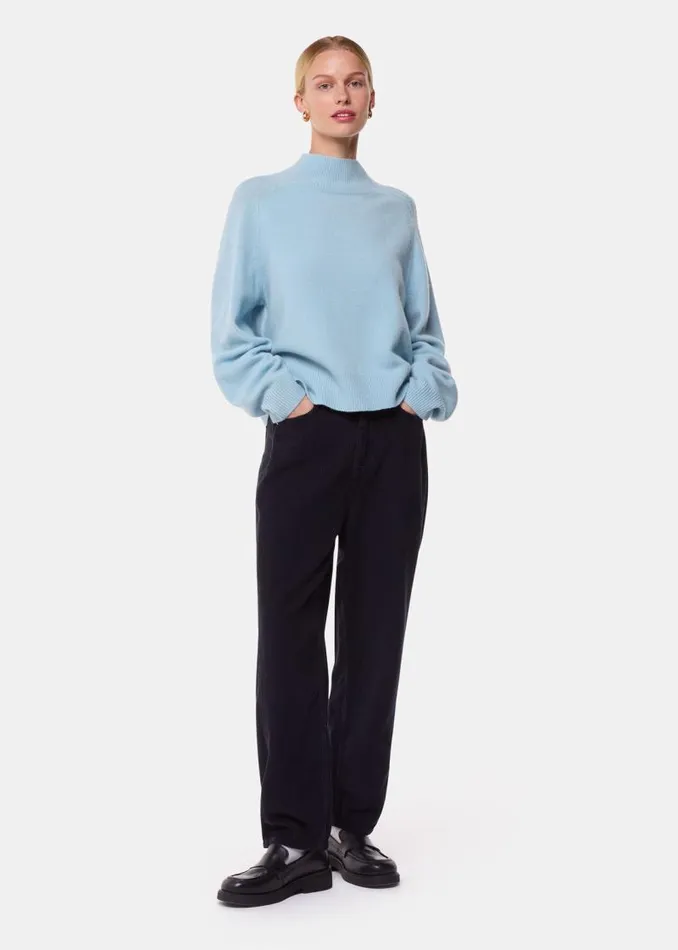 Whistles Sweaters and Cashmere Pale Blue Wool Fleck Mock Neck Sweater 8211 Women Whistles Sweaters and Cashmere Pale Blue Wool Fleck Mock Neck Sweater 8211 Women