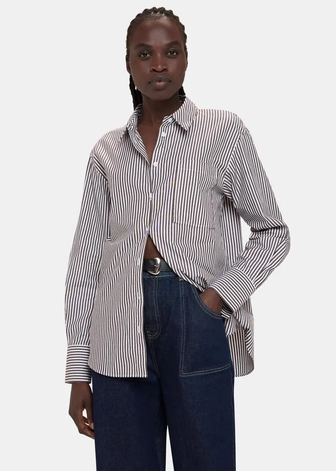 Whistles Tops Black Stripe Relaxed Fit Shirt 8211 Women