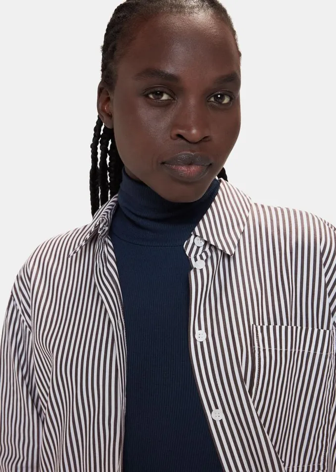 Whistles Tops Black Stripe Relaxed Fit Shirt 8211 Women