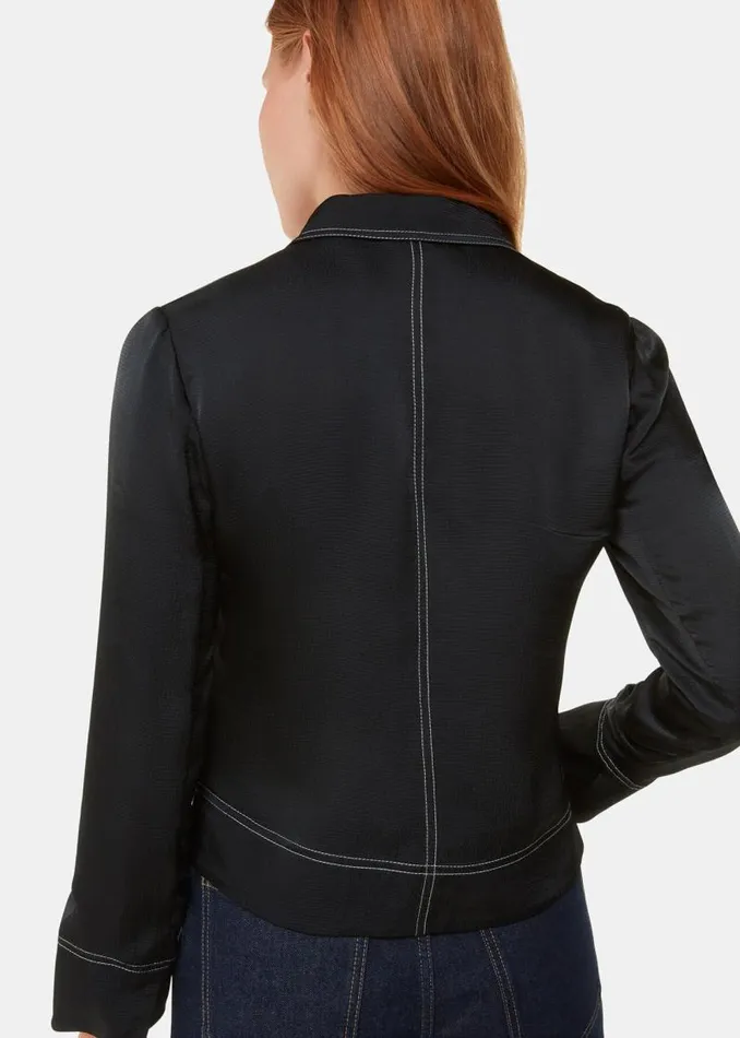Whistles Tops Black Top Stitch Detail Shirt 8211 Women