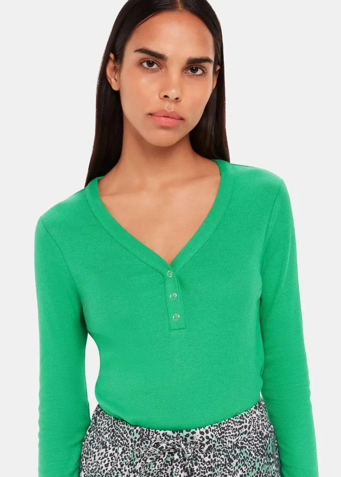 Whistles Tops Green V Neck Pajama Top 8211 Women