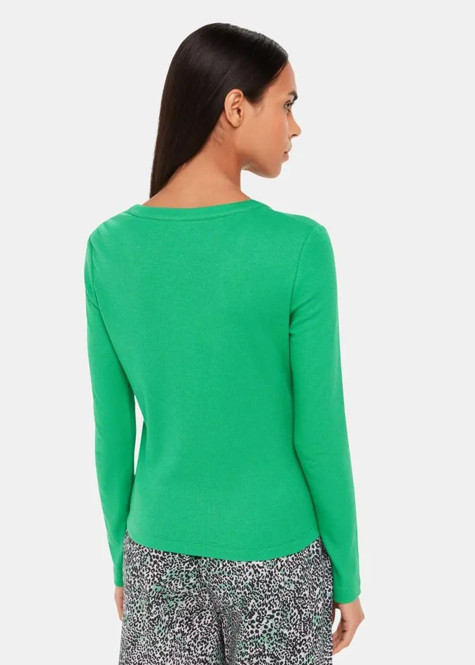Whistles Tops Green V Neck Pajama Top 8211 Women