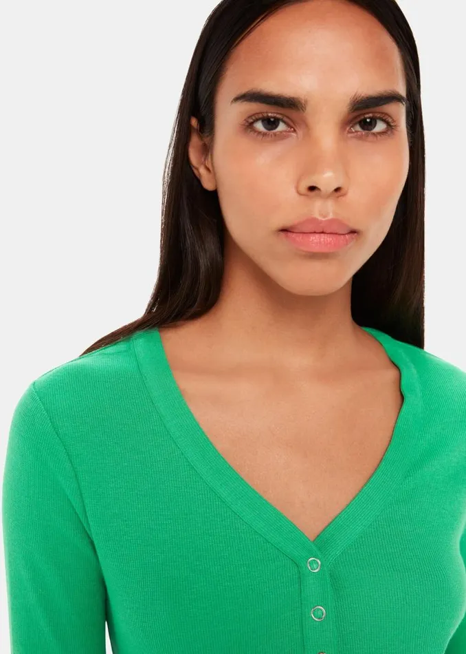Whistles Tops Green V Neck Pajama Top 8211 Women