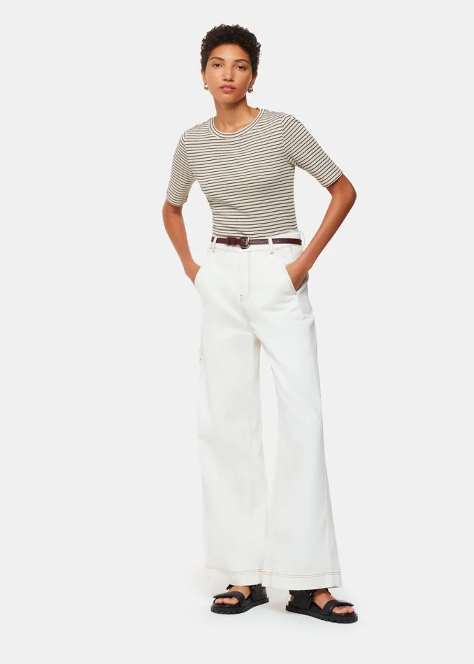 Whistles Tops Navy Slim Stripe TShirt 8211 Women