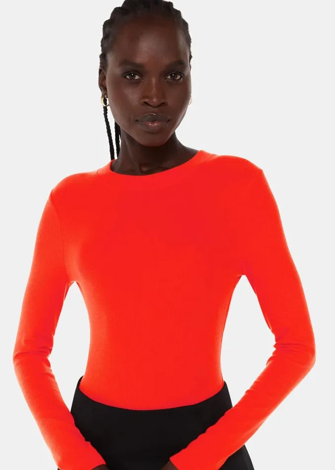 Whistles Tops Red Essential Ribbed Crew 8211 Women