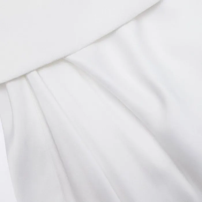 White Crepe Tailored Maxi Dress Women Self Portrait Dresses White Crepe Tailored Maxi Dress Women Self Portrait Dresses