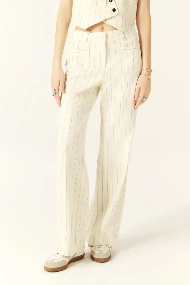 WideLeg Pants Elouan OffWhite Women Baandsh Pants and Jeans