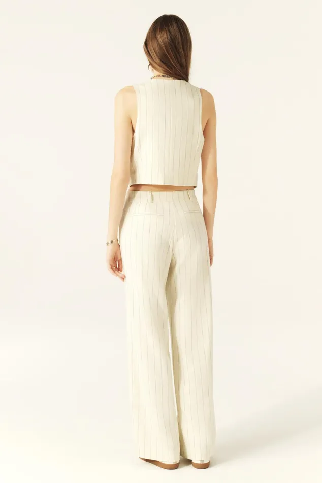 WideLeg Pants Elouan OffWhite Women Baandsh Pants and Jeans