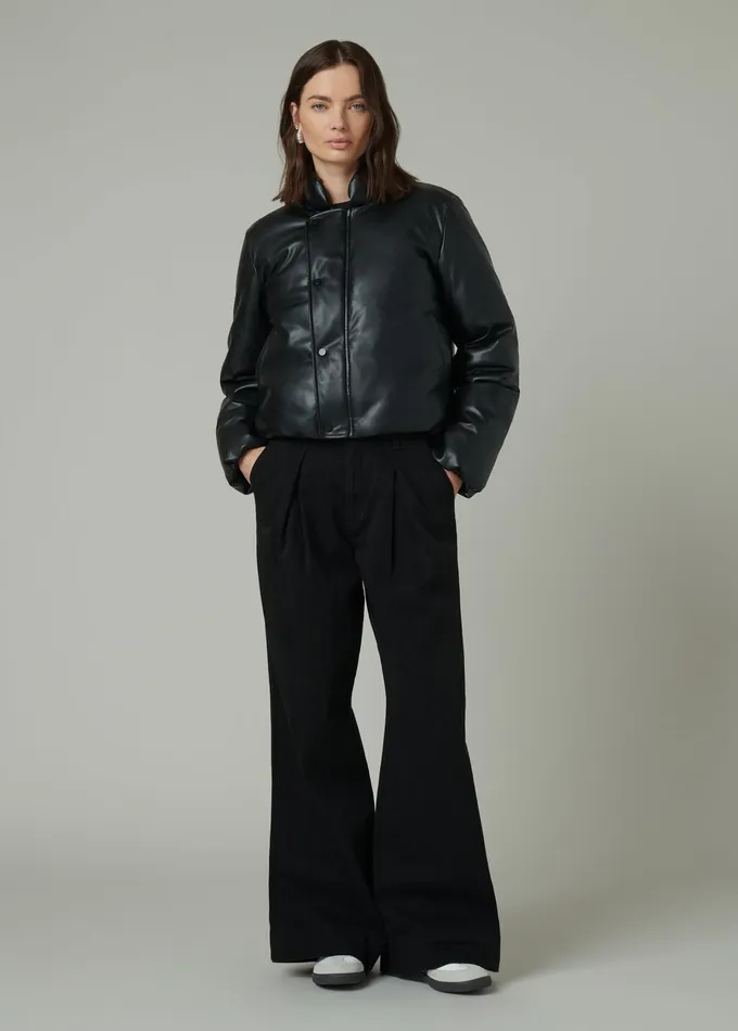 Wide Leg THE PLEATED DENIM TROUSER Black 8211 Joe8217s Jeans Women