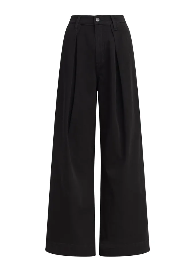 Wide Leg THE PLEATED DENIM TROUSER Black 8211 Joe8217s Jeans Women