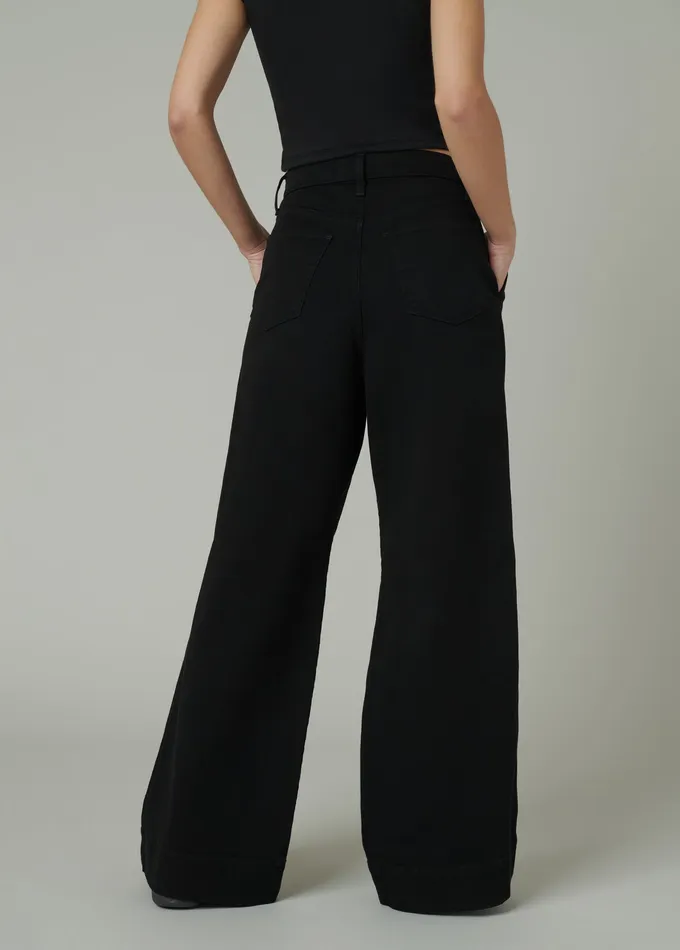 Wide Leg THE PLEATED DENIM TROUSER Black 8211 Joe8217s Jeans Women
