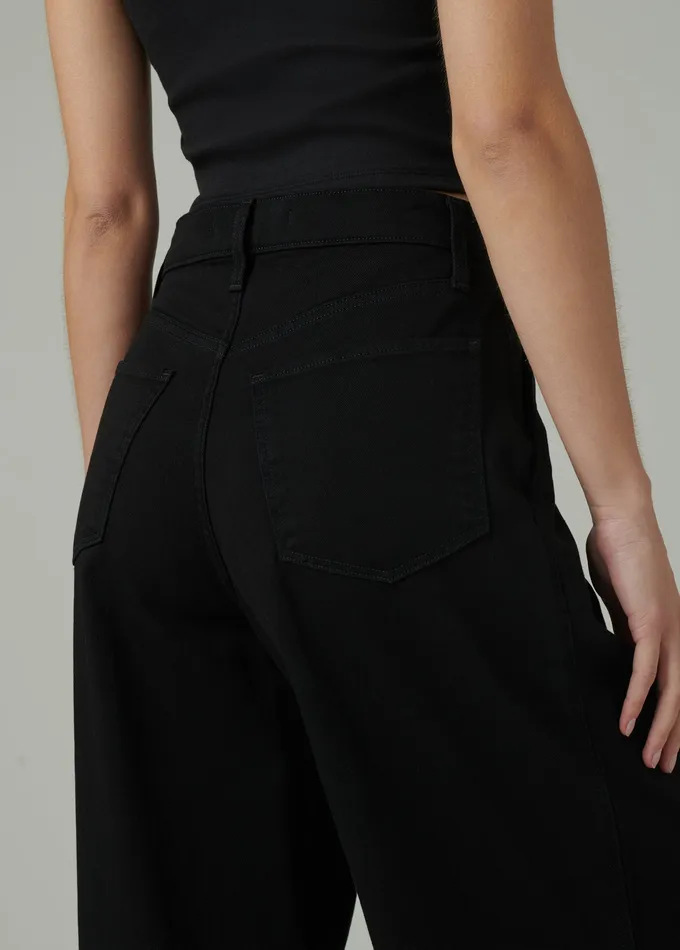 Wide Leg THE PLEATED DENIM TROUSER Black 8211 Joe8217s Jeans Women
