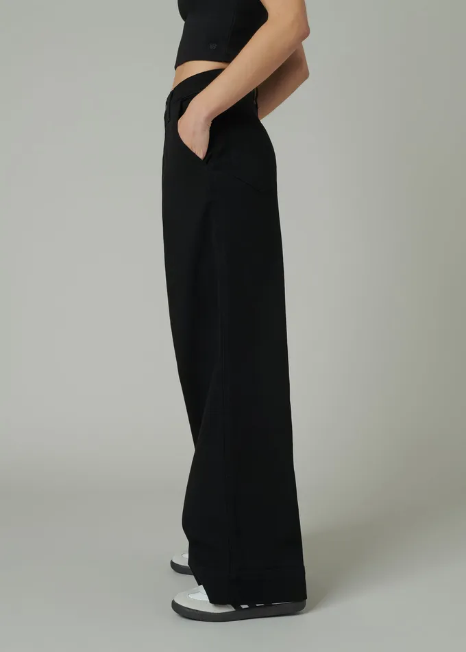 Wide Leg THE PLEATED DENIM TROUSER Black 8211 Joe8217s Jeans Women