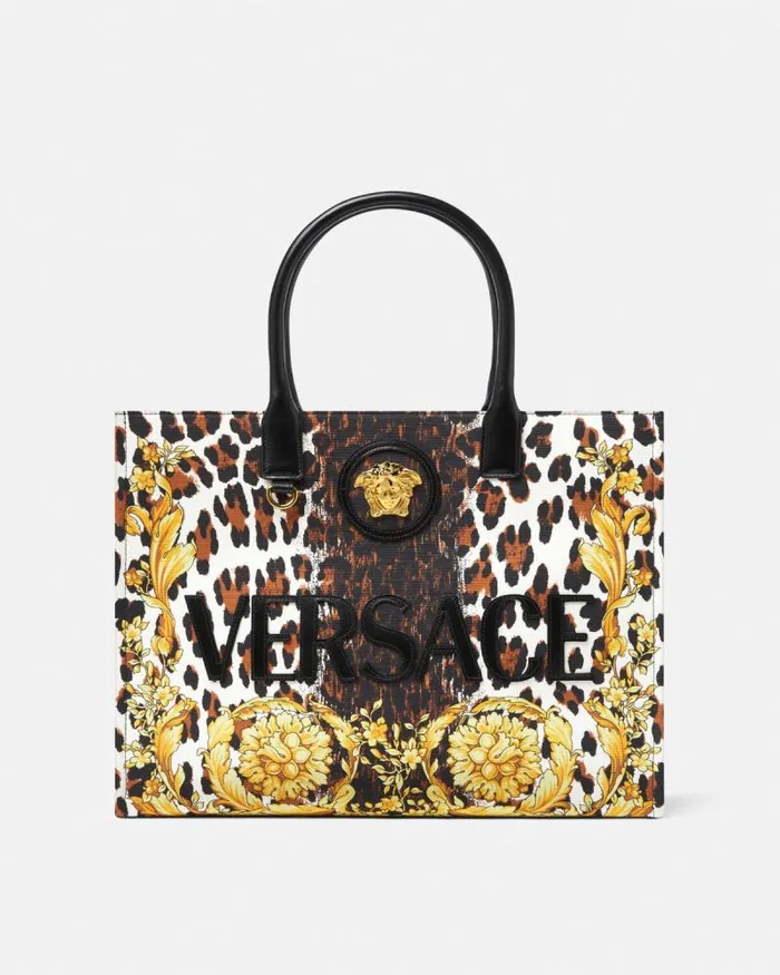 Wild Barocco Canvas Large Tote Bag Print Women Versace Totes